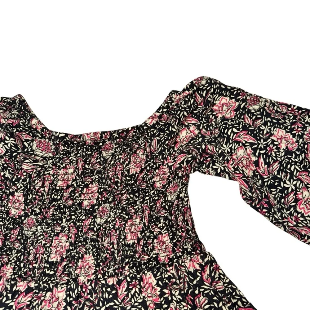 Madden Girl's L Large Off the Shoulder Dress Boho Floral Romantic Puff Sleeves